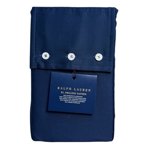Ralph Lauren Home Two Standard Pillowcase Polo Navy New